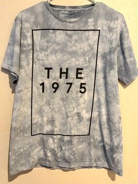 The 1975 Tie Dye Graphic Tee Blue Band Shirt-Size Large